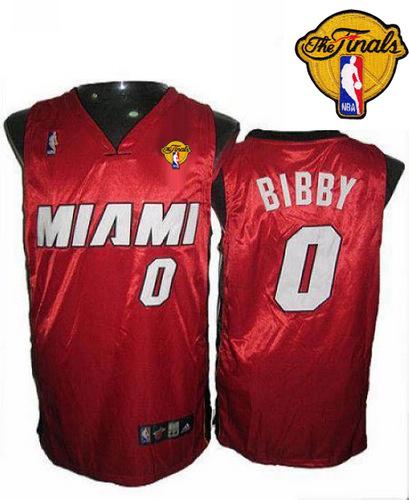 Heat Finals Patch #0 Bibby Red Embroidered NBA Jersey