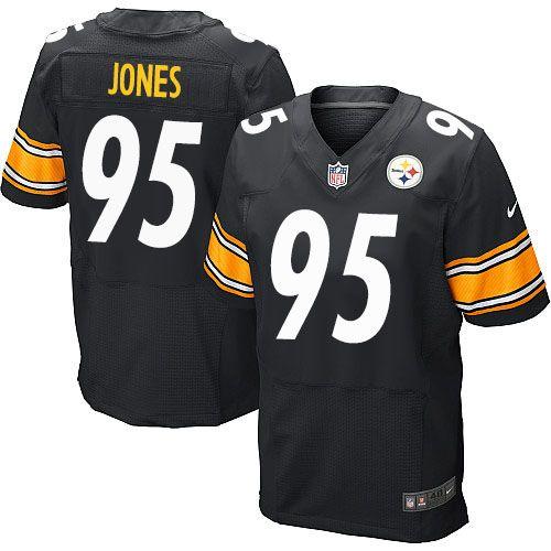 Nike Steelers #95 Jarvis Jones Black Team Color Men's Embroidered NFL Elite Jersey