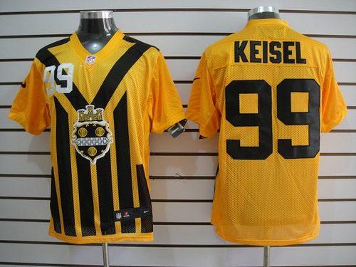 Nike Steelers #99 Brett Keisel Gold 1933s Throwback Men's Embroidered NFL Elite Jersey
