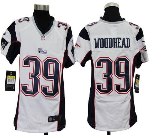 Nike Patriots #39 Danny Woodhead White Youth Embroidered NFL Elite Jersey