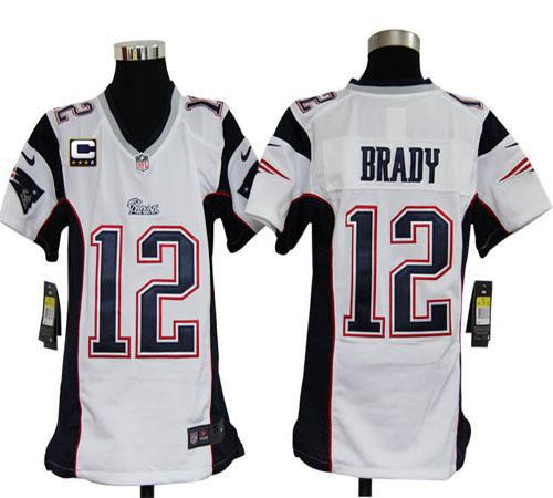 Nike Patriots #12 Tom Brady White Youth Embroidered NFL Elite Jersey